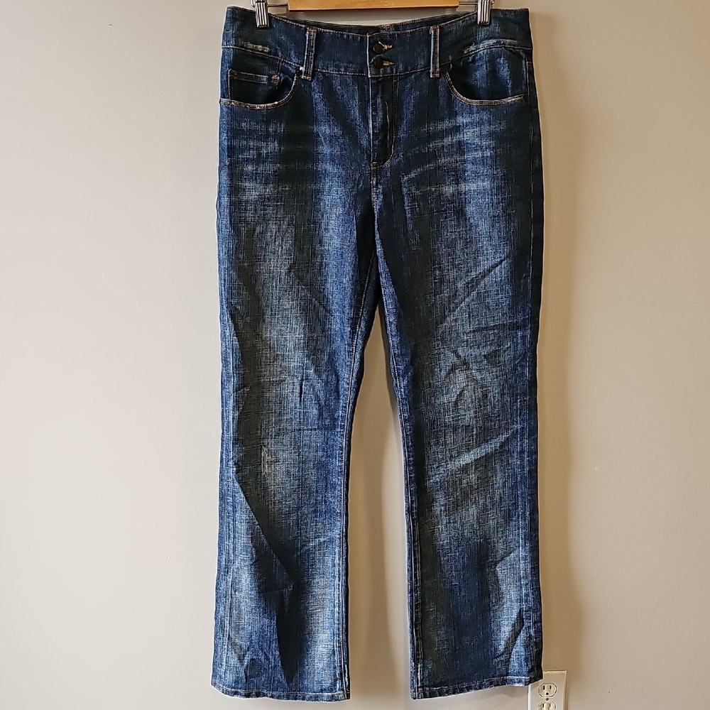 Dark Blue Womens Straight-Leg Jeans